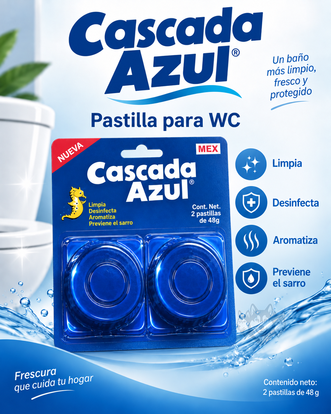 PASTILLA CASCADA AZUL 2PZAS