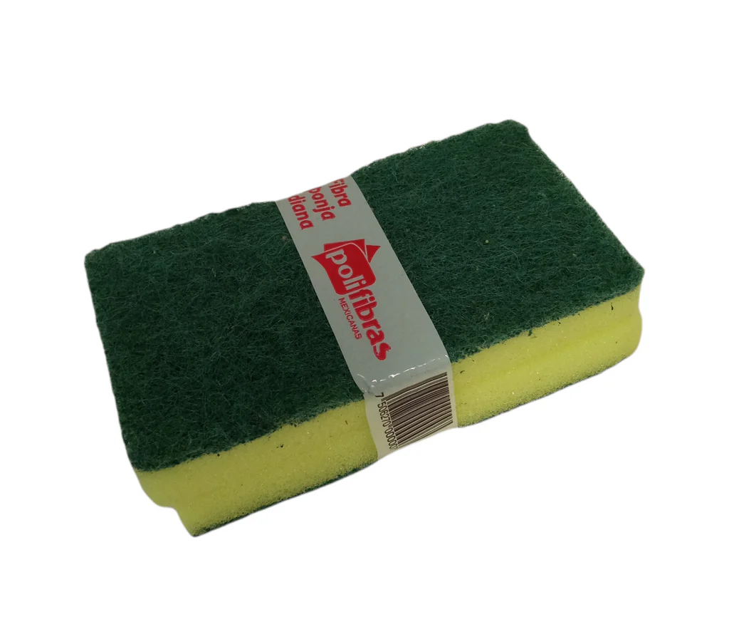 FIBRA CON ESPONJA VERDE ECO (2PZS)