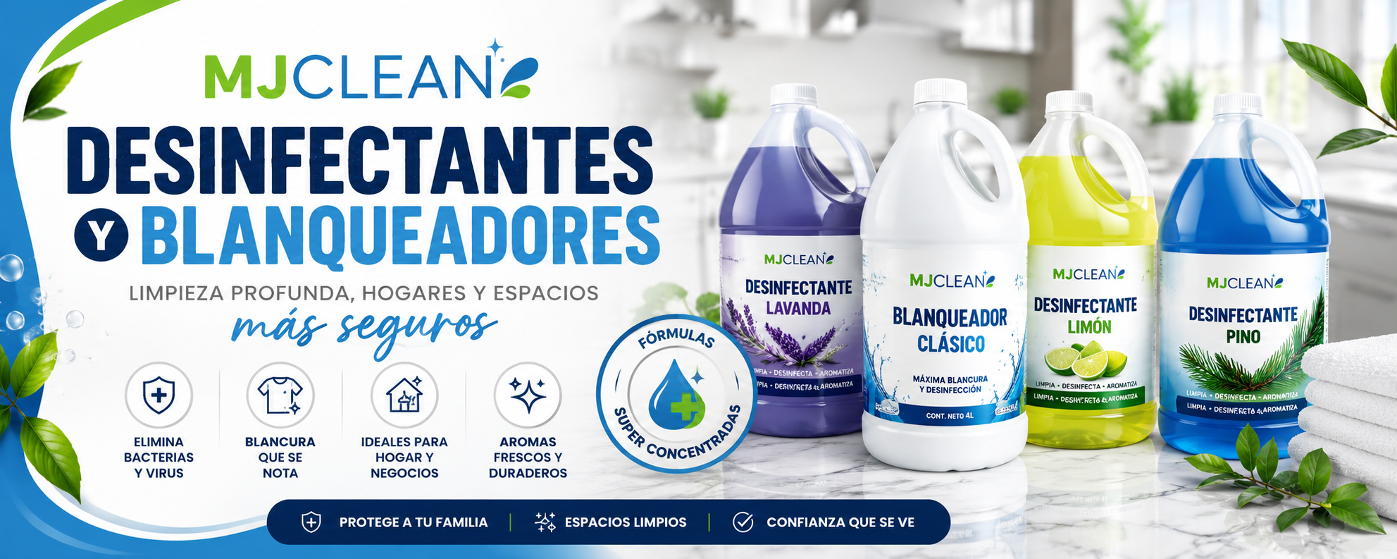 Desinfectantes y blanqueadores MJCLEAN